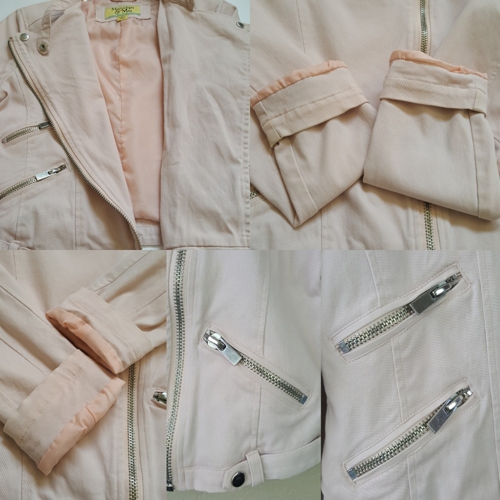 Maralyn & Me Soft Pink Moto Biker Zipper Jacket M - Picture 7 of 9